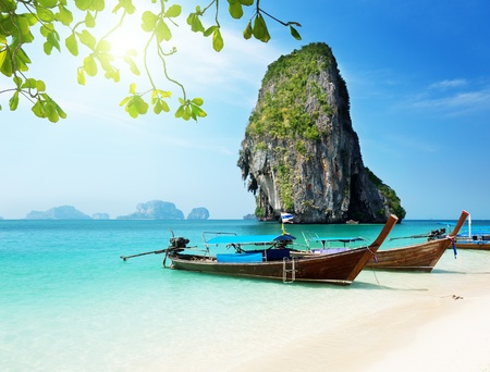 strand, thailand, meer, urlaub, reise, bucht, boote, sommer, asien